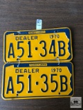Two 1970 PA Dealer plates
