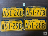 Four 1970 PA Dealer plates