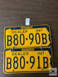 Two 1967 PA Dealer tags