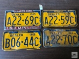Four 1969 PA Dealer tags