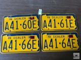 Four 1960's era PA Dealer tags with 1967 registration stickers