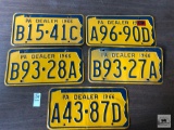 Five 1966 PA Dealer tags