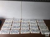 Ten pairs of 1967 Virginia plates