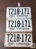Three 1961 Virginia tags