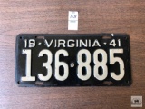1941 Virginia black tag