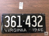 1946 Virginia black tag