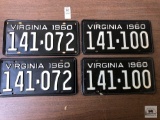 Two pair of 1960 Virginia black tags