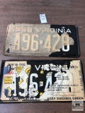 Pair of 1958 Virginia plates