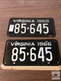 Pair of 1966 NOS Virginia plates