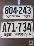 Two 1957 Virginia tags