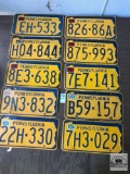 Set of Ten PA plates with 1967-1969 registration stickers