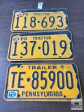 Three Pa Tractor and Trailer plates