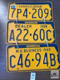 Three 1969 PA Plates