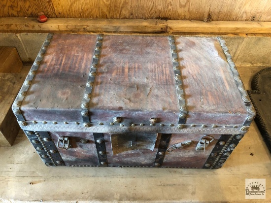 Early Leather Trunk