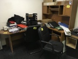 Desk w/ Return, Hutch and 2 Chairs