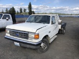 1989 Ford F350 Lariat XLT Extra Cab Flatbed Truck