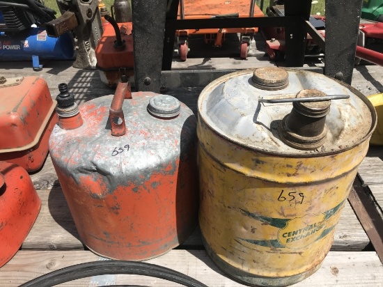 Metal Fuel Cans Qty 2