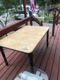 Dinning Table, Light wood with green legs and 4 ms