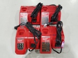 Milwaukee 12/18v Chargers, Qty 4