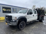 2007 Ford F450 XL SD Crew Cab 4x4 Flatbed Truck