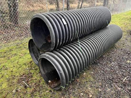 Corrugated PVC Pipes, Qty. 3