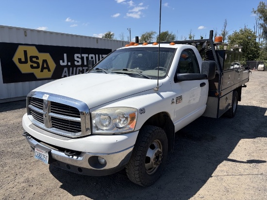 2008 Dodge Ram 3500 HD 4X4 Flatbed Truck