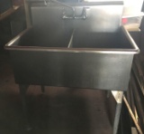 Double stainless commercial sink