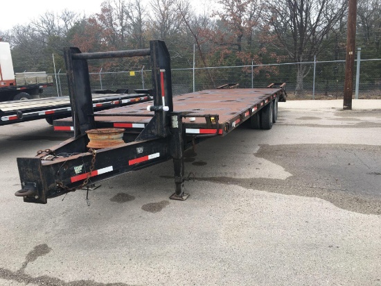 Flatbed utility machinery trailer steel floor