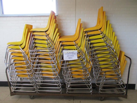 (48) Plastic & Metal Student Chairs w/ Rack.