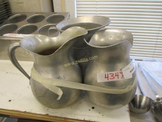 (3) Aluminum Pitchers.