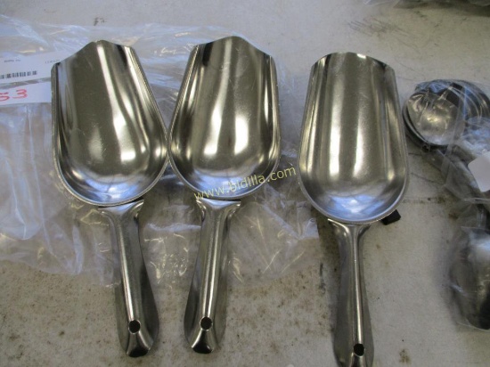 (3) Stainless Steel Ice Scoops.