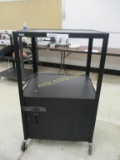 2 Tier Rolling Metal Door AV Cart.