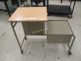 2 Tier Rolling Metal Overhead Projector Cart.