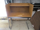 Wooden & Metal Student Testing Desk.