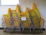 (48) Plastic & Metal Student Chairs w/ Rack.