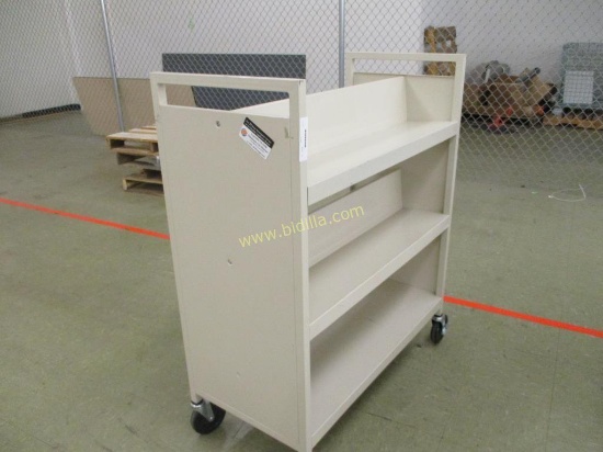 3 Tier Metal Rolling 2 Sided Media Center Cart.