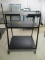 3 Tier Metal Rolling AV Cart w/ Power Strip.