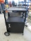 2 Tier 1 Door  Metal Rolling AV Cart.