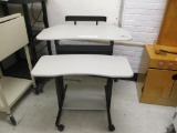 Balt Wooden & Metal Rolling 2 Tier Desk.