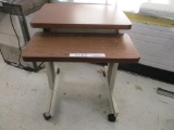 Wooden & Metal Rolling Desk.