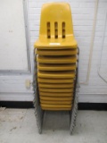 (13) Plastic & Metal Student Chairs.