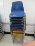 (13) Plastic & Metal Student Chairs.