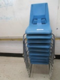 (9) Plastic & Metal Student Chairs.