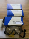 (3) US Safety Legend Safety Goggles.