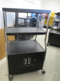 Luxor 2 Tier 2 Door Metal Rolling AV Cart.