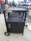 2 Tier 1 Door  Metal Rolling AV Cart.