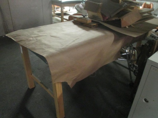 Wood Table with Cloth Top