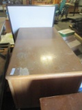 Wood 4 Drawer 1 Door Desk