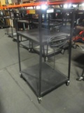 3 Tier AV Cart with 2 Outlets