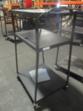 3 Tier AV Cart with 2 Outlets